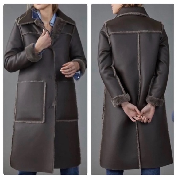 Anthropologie Kerry Reversible Faux Fur Coat NWT - L and XL - Picture 2 of 15